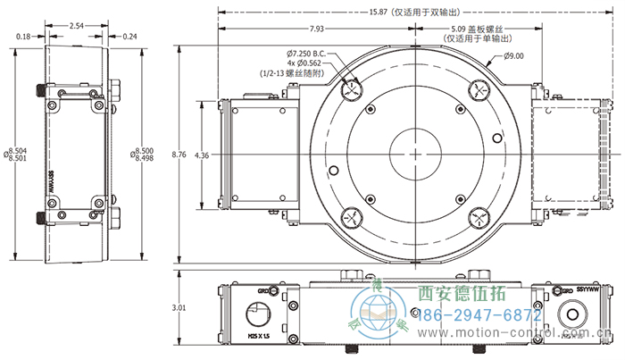 XPH8磁式增量防爆編碼器外形及安裝尺寸 - 西安德伍拓自動化傳動系統有限公司